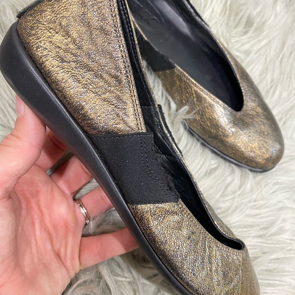 THE FLEXX METALLIC LEATHER BALLET FLATS 6.5 - Picture 8 of 10